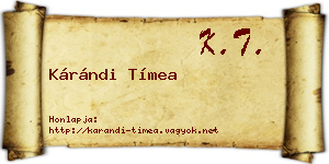 Kárándi Tímea névjegykártya