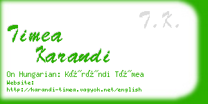 timea karandi business card